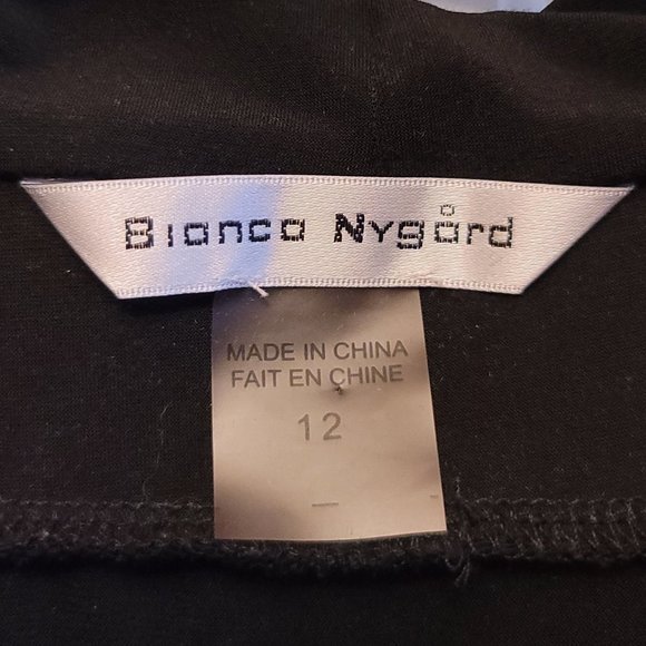 💖2 for $30!💖  Bianca Nygard Black PU Leather Detail Sleeveless Cowl Tank Top - Picture 6 of 8